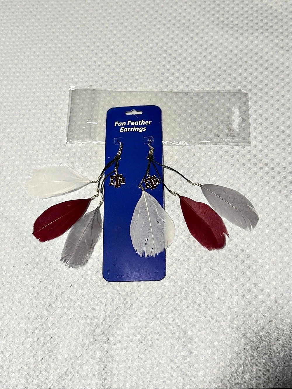 Fan Feather Earrings Feather Earrings Texas A & M Aggies